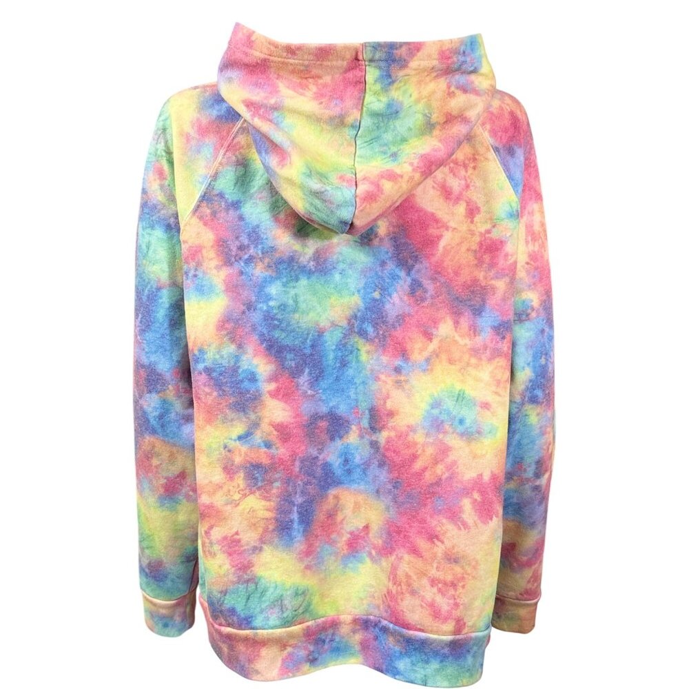 Hot Topic Womens Tie-Dye Pullover Hoodie With Lace-Up Front 2X Multicolor - Picture 2 of 5